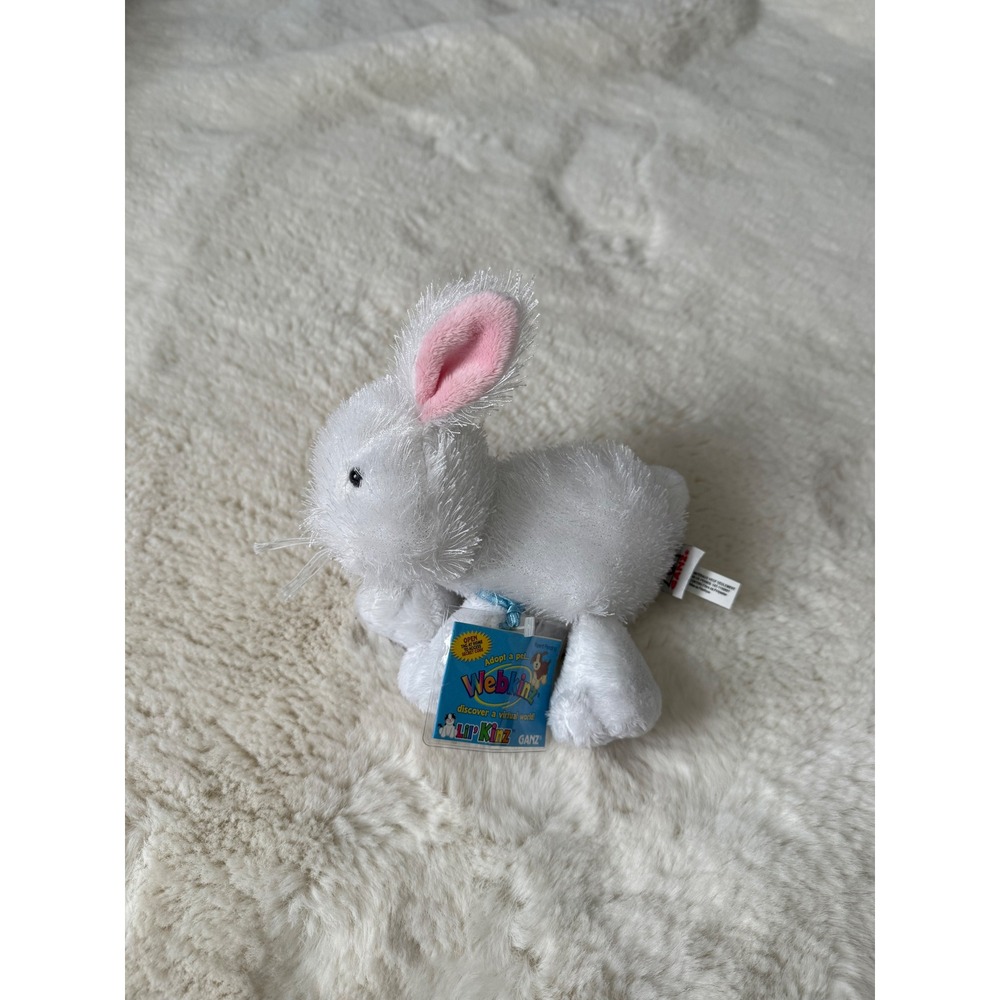 Ganz Lil Kinz Rabbit White Small Plush NWT Sealed Code Easter Bunny Toy